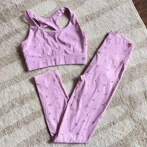 Astoria activewear workout legging bra set cherry small pink